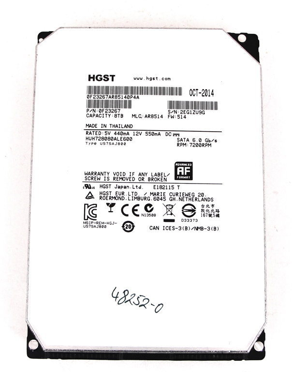 HGST Ultrastar He8 (512e ISE), 8 TB