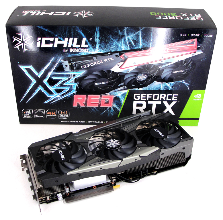 Konnte im Test einen positiven Eindruck hinterlassen: Die GeForce RTX 3060 iCHILL X3 Red von Hersteller INNO3D.