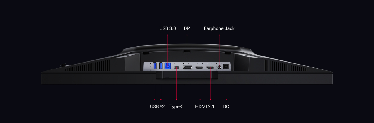 REDMAGIC 4K Gaming-Monitor Anschlussbereich