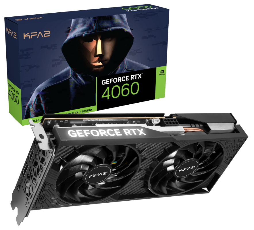 KFA2 präsentiert sparsame und kompakte GeForce RTX 4060 1-Click OC 2X.